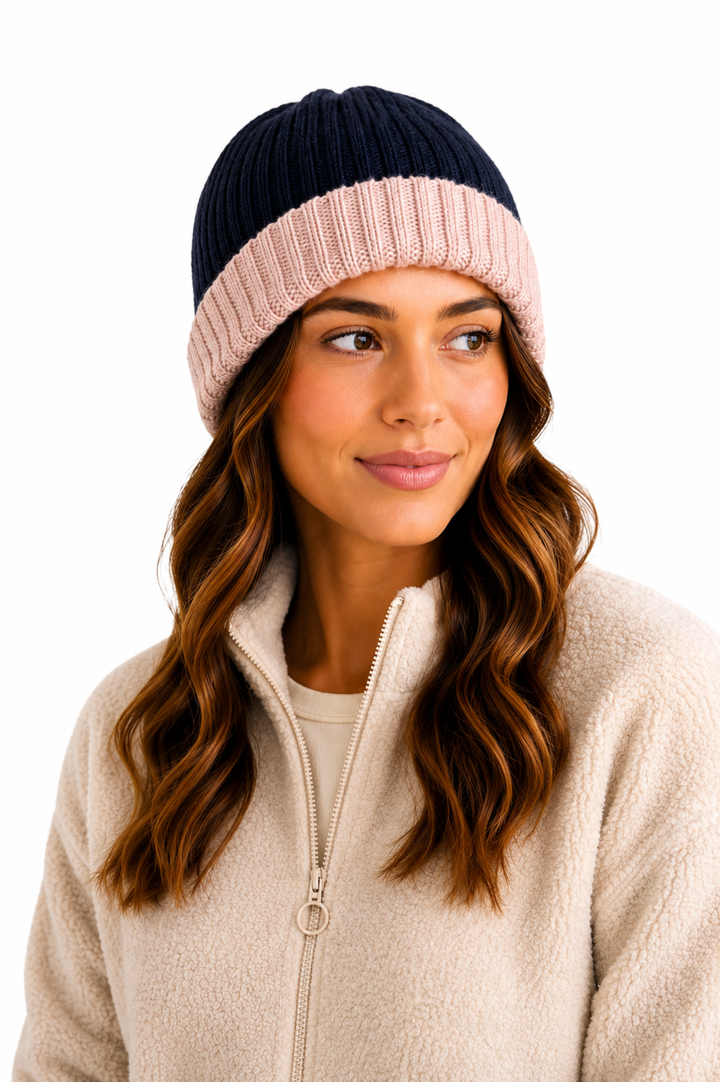 Essential Winter Two-Tone Alpaca Beanie-Hat
