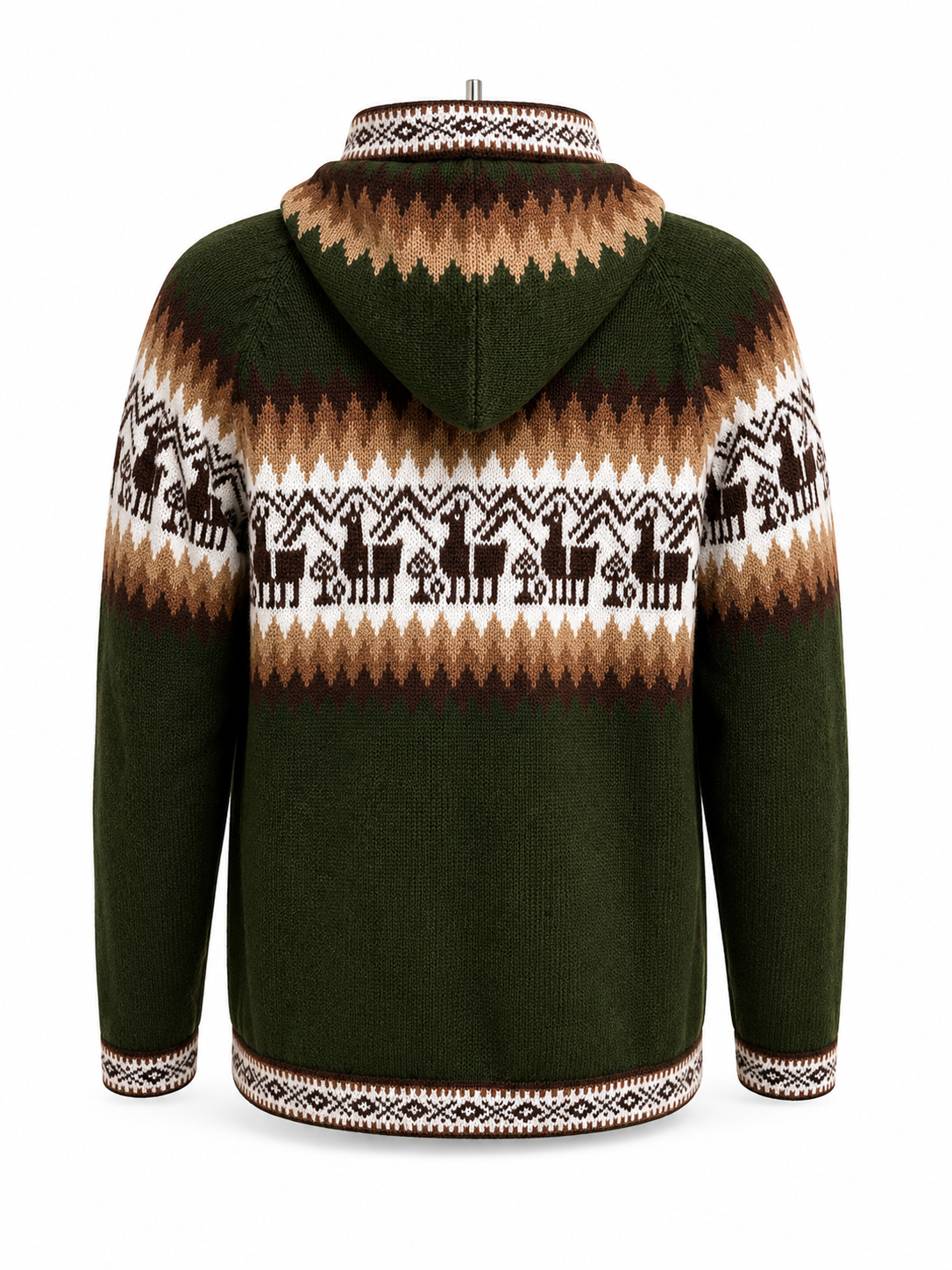 Men’s Andean Alpaca Hooded Sweater – Forest Green