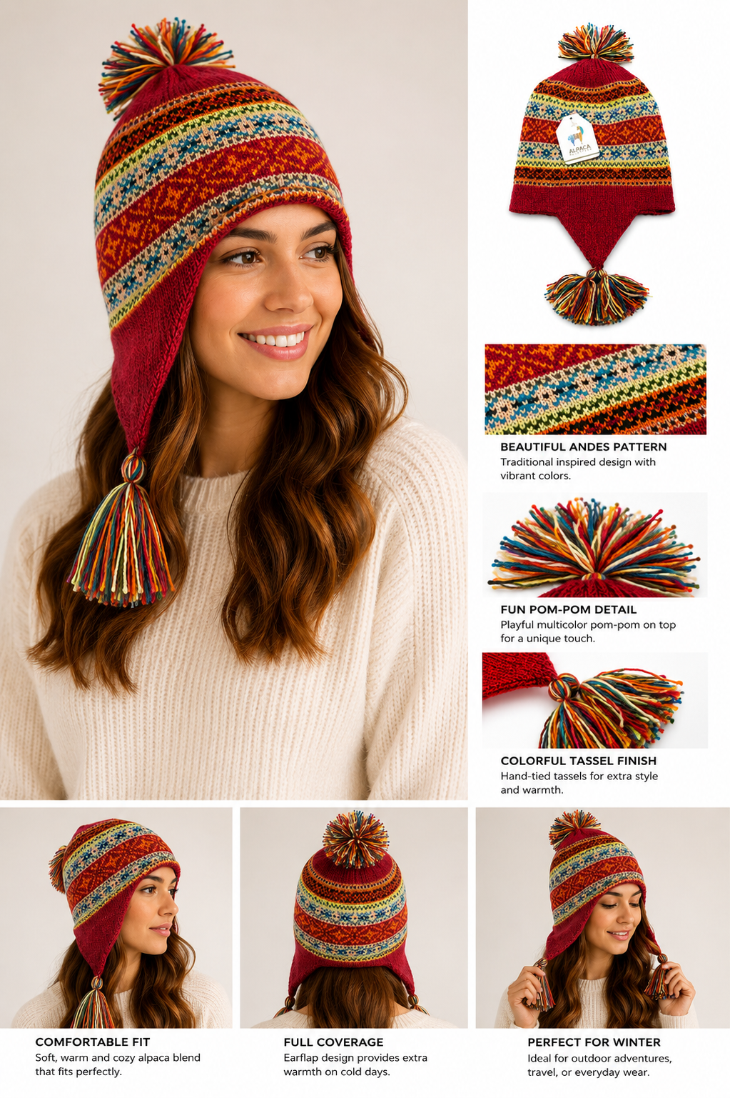 Mountain Soul Alpaca Chullo Hat