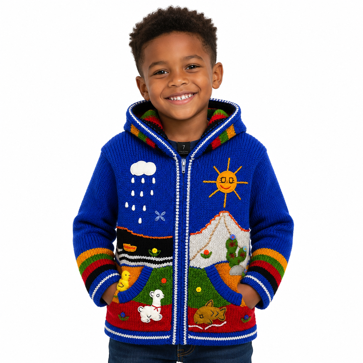 🌈 Andean Adventure Kids Hoodie - Sky Blue