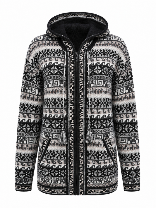 🦙 Andean Eclipse Alpaca Hooded Jacket