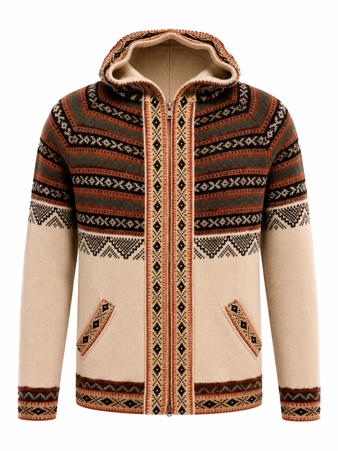 Light Brown Men Alpaca Sweater