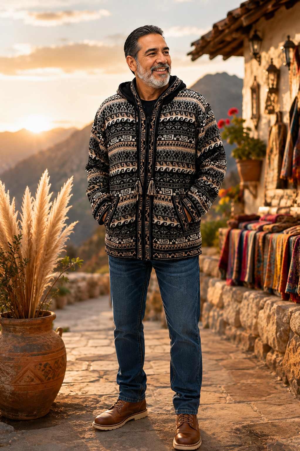 Andean Heritage Men’s Alpaca Hooded Sweater