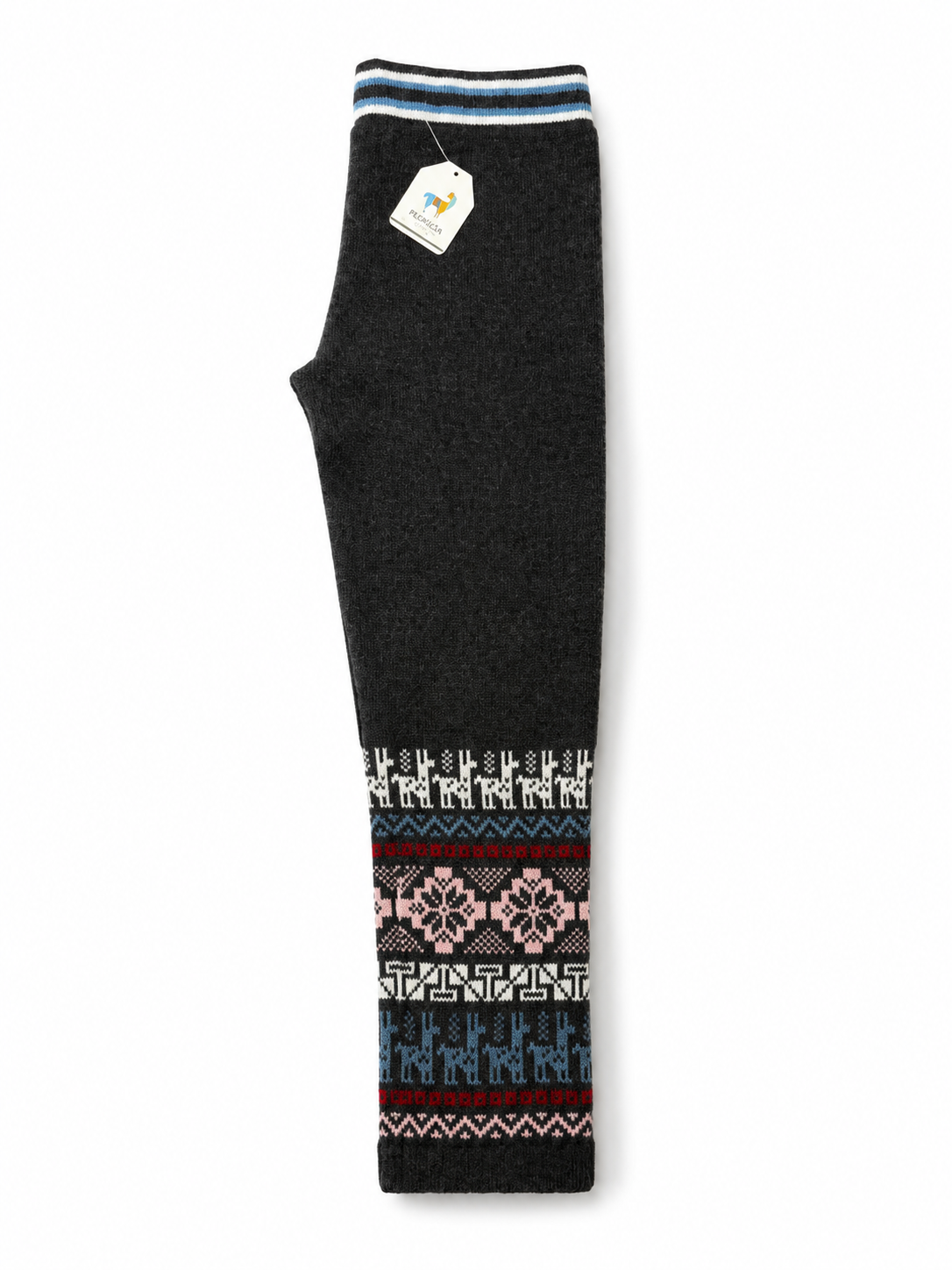 Andean Women’s Alpaca Leggings – Gray with Nordic Pattern  