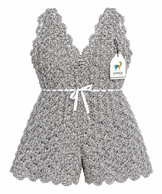 Andean Elegance Handmade Baby Alpaca Romper 🦙✨