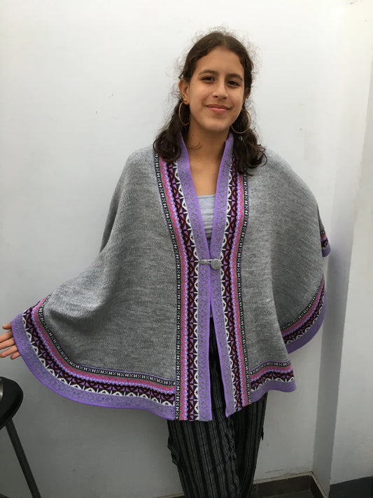 Grey Cape w/ Purple Pattern