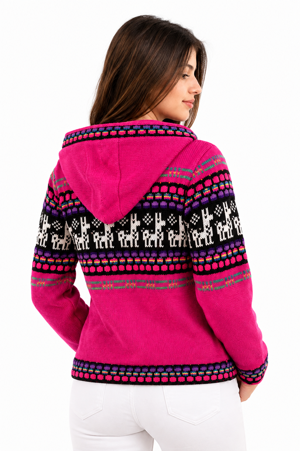 Andean Pink Alpaca Hooded Sweater