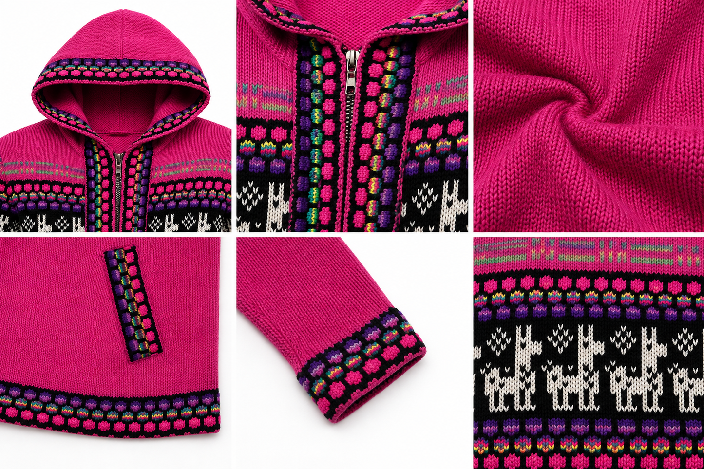 Andean Pink Alpaca Hooded Sweater