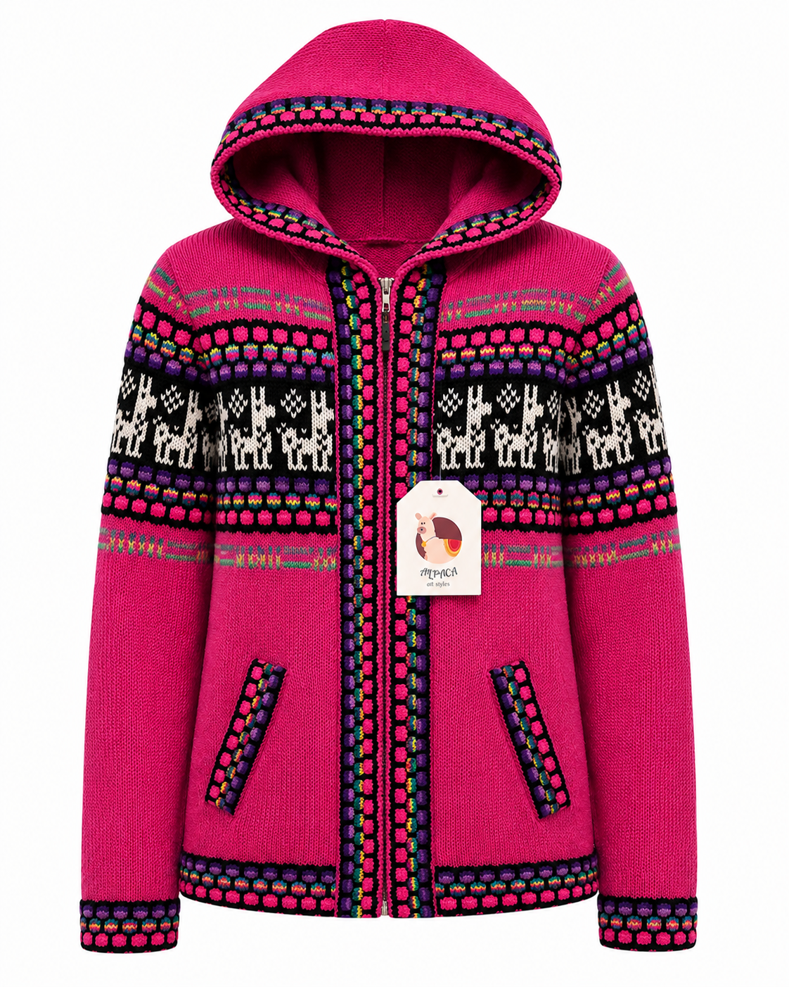 Andean Pink Alpaca Hooded Sweater